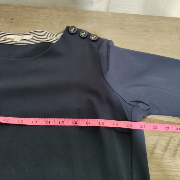 Boden Evie Ponte Stretch Top Navy Blue Anchor Sailorcore Nautical US 16 - Picture 7 of 9